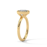 1.0CT Round Diamond Moissanite Bezel Engagement Ring